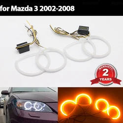 For Mazda 3 mazda3 BK 2003-2008 Cotton Switchback LED Dual Color Angel Eye White Amber turn signal light