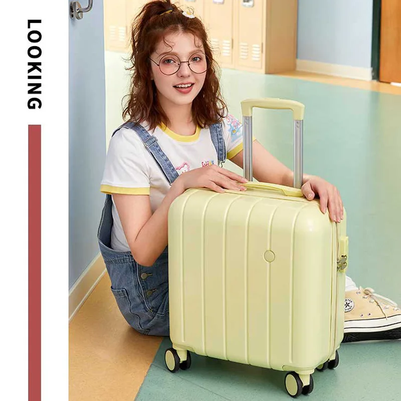 18 Inch Travel Suitcase Universal Wheel Trolley Suitcase Carry-on Mini Password Case Boarding Cabin Rolling Luggage Bag