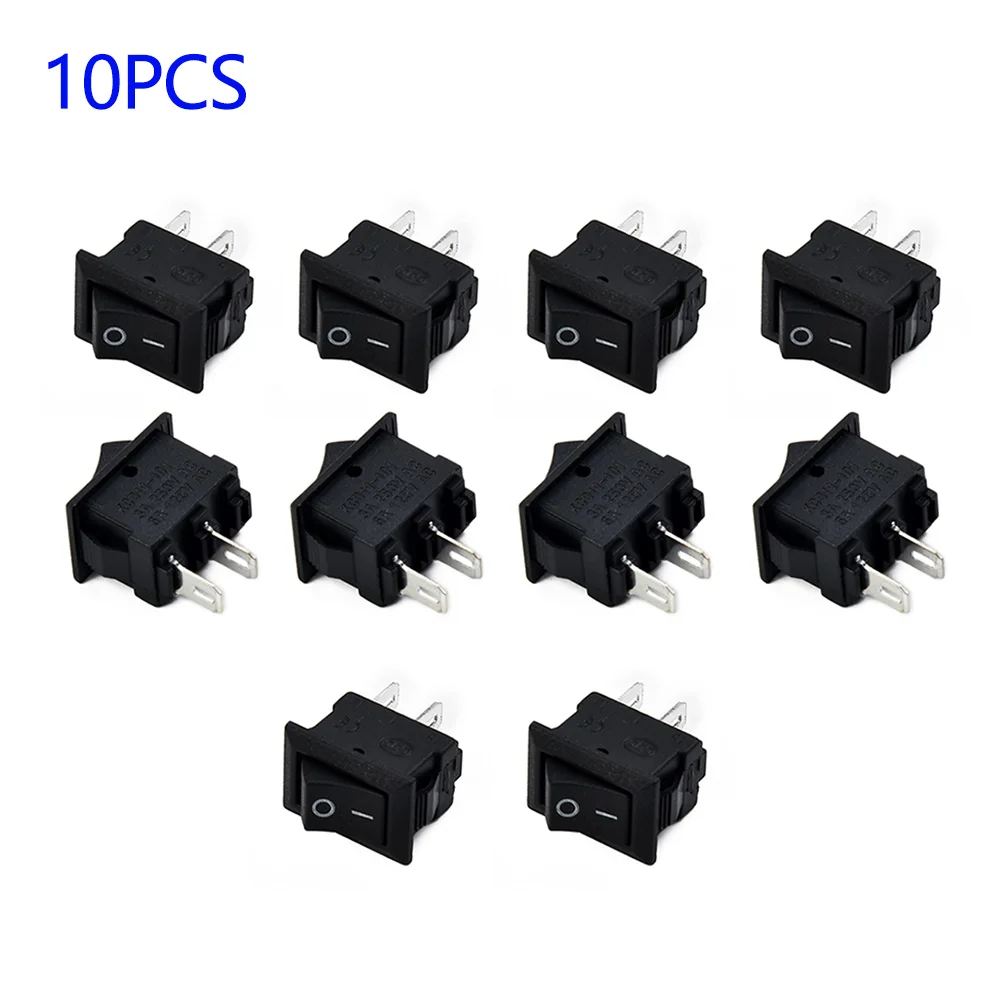 10Pcs Auto Car Truck Boat Round Rocker 250V 3A 2-Pin ON/OFF Toggle SPST Switches Car Truck Boat Round Rocker