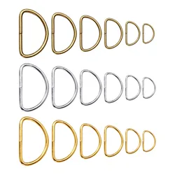 20pcs 10mm/12mm/15mm/20mm/25mm/32mm/38mm silver bronze gold type D ring Connection alloy metal shoes bags Buckles DIY Accessory