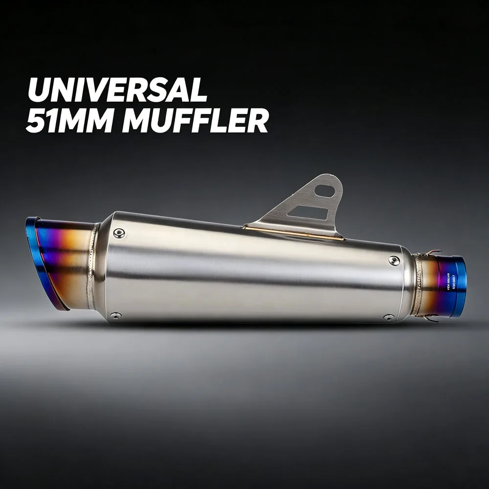 Motorcycle Exhaust Tail Tube Kit Universal 51MM Interface Escape Muffler For R6 Z800 CB1000R ninja400 Xmax300 pcx