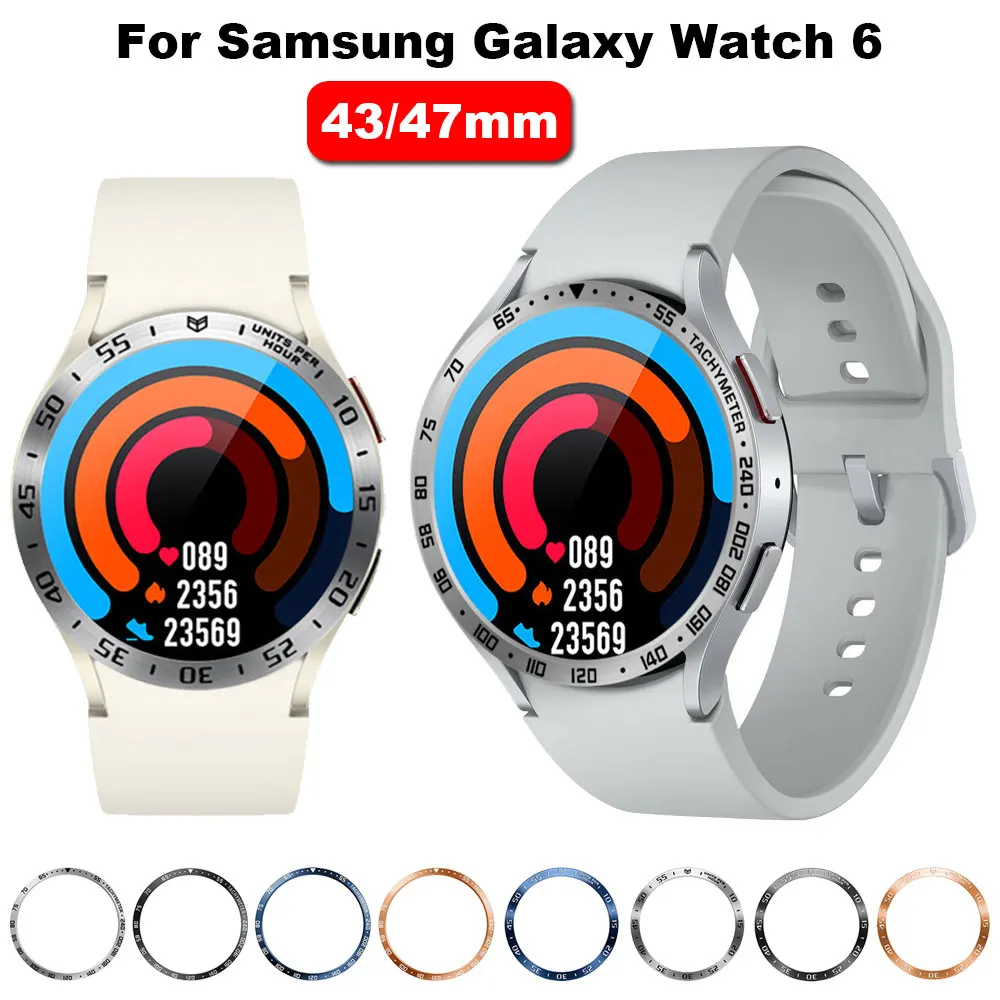 

For Samsung Galaxy Watch 6 Classic 43MM 47MM Bezel Ring Cover Stainless Steel Protection Case Smart Watch Protective Frame Case