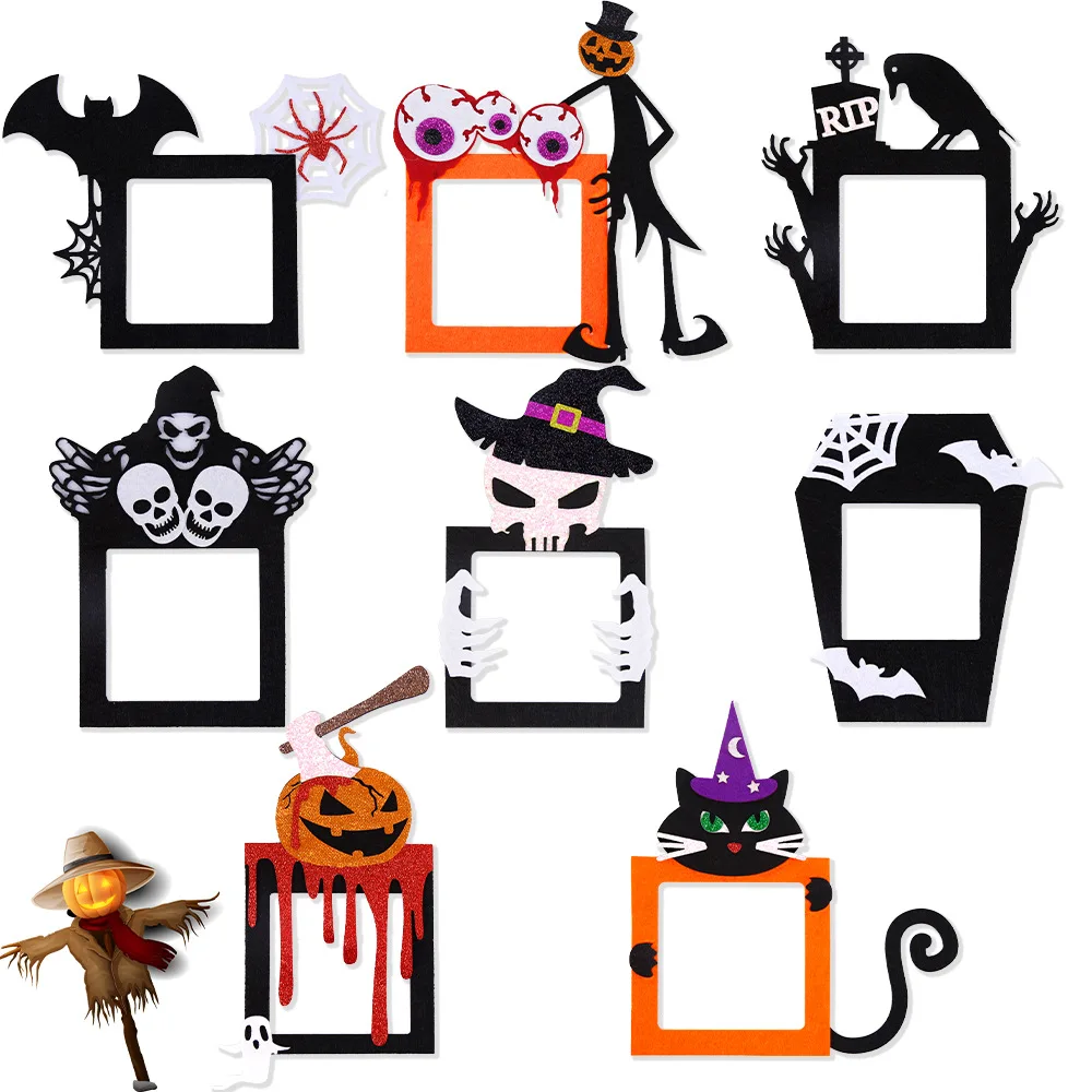 Halloween Switch Stickers, Ghost Festival Atmosphere Layout, Pumpkin Felt Cloth, Decorative Wall Stickers