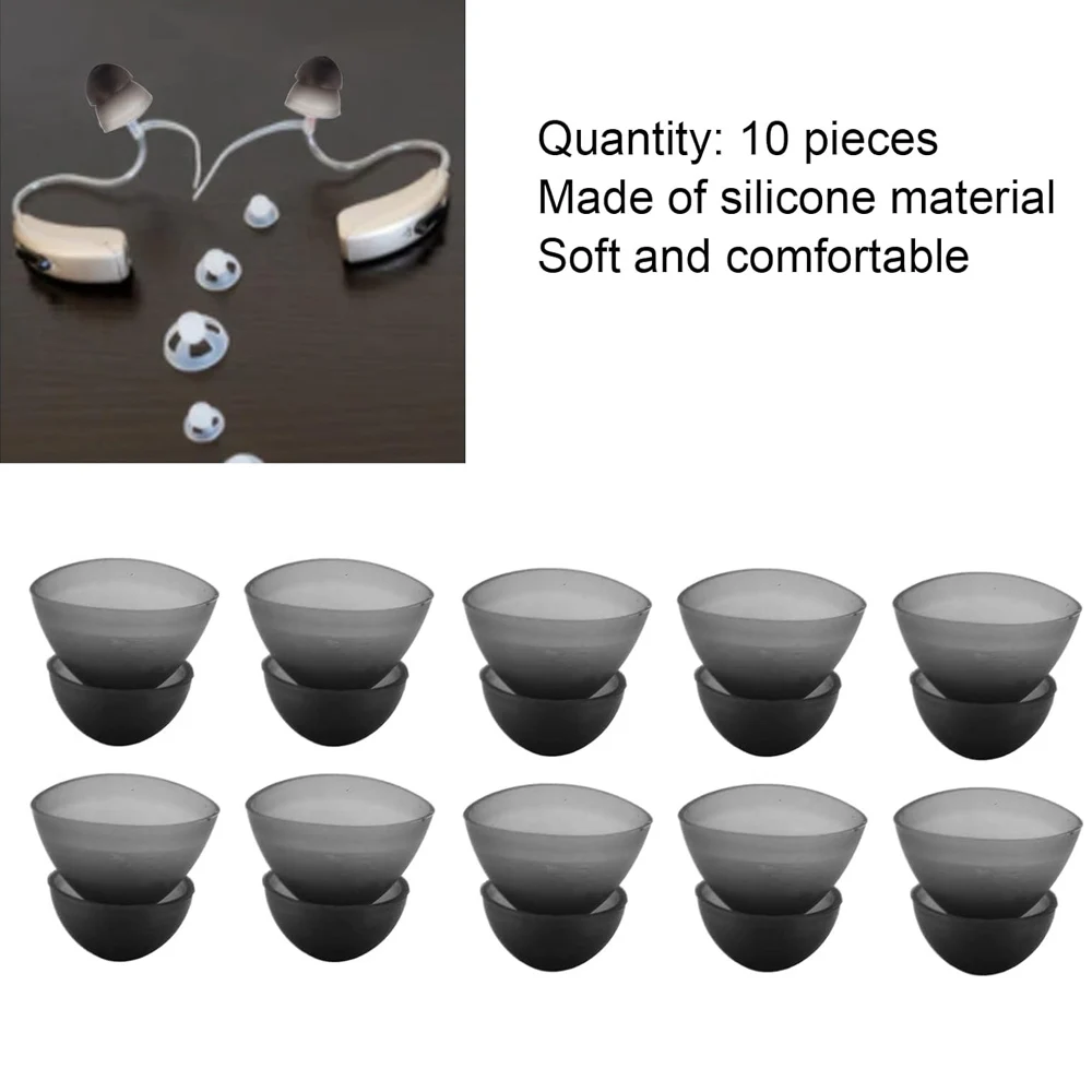 10 pezzi cupole per apparecchi acustici chiusi tappi per le orecchie in silicone doppio strato antistatiche auricolari di ricambio accessorio per apparecchi acustici 8/10/12mm