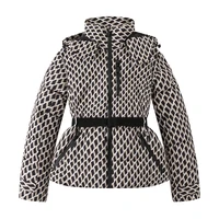 Women's Winter Hooded High Waist Padded Sport Parkas Coats with Belt Female Elegant Thick Warm Pockets Windproof Skiing Jackets 2