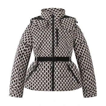 Women's Winter Parka with Hood 2 Women's Winter Hooded High Waist Padded Sport Parkas Coats with Belt Female Elegant Thick Warm Pockets Windproof Skiing Jackets 2