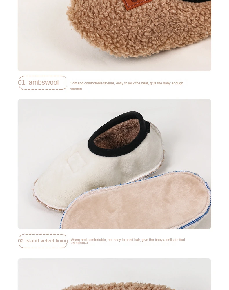2Pairs Herbst Winter Baby Hausschuhe Kleinkind Plüsch Boden Socken Kinder Weiche Sohle Wanderschuhe Indoor Hause Anti-slip kinder Schuhe – Detail 12