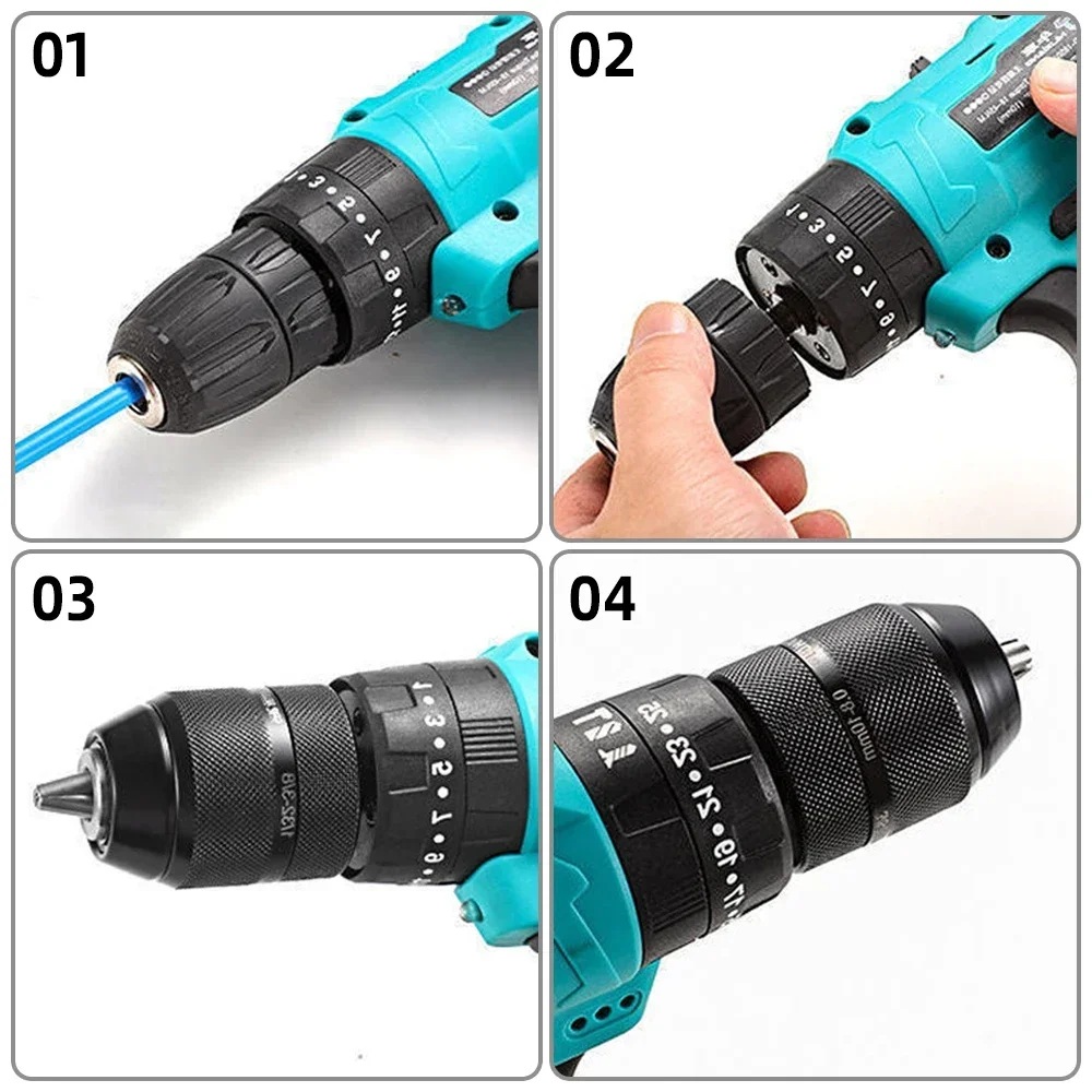 Imagem -05 - Auto Locking Metal Drill Chuck Keyless Quick Change Conversion Change Adapter Martelo Elétrico de Impacto Ratchet Drill Chuck 10 mm 13 mm
