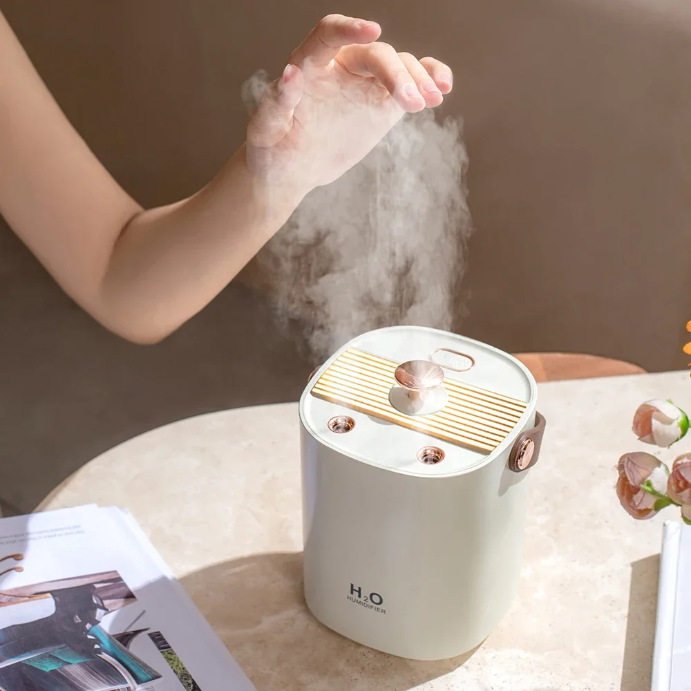 1.2L Portable Air Humidifier Quiet Ultrasonic Humidifiers with Light USB Rechargeable Autoshut Off Humidifiers for Bedroom