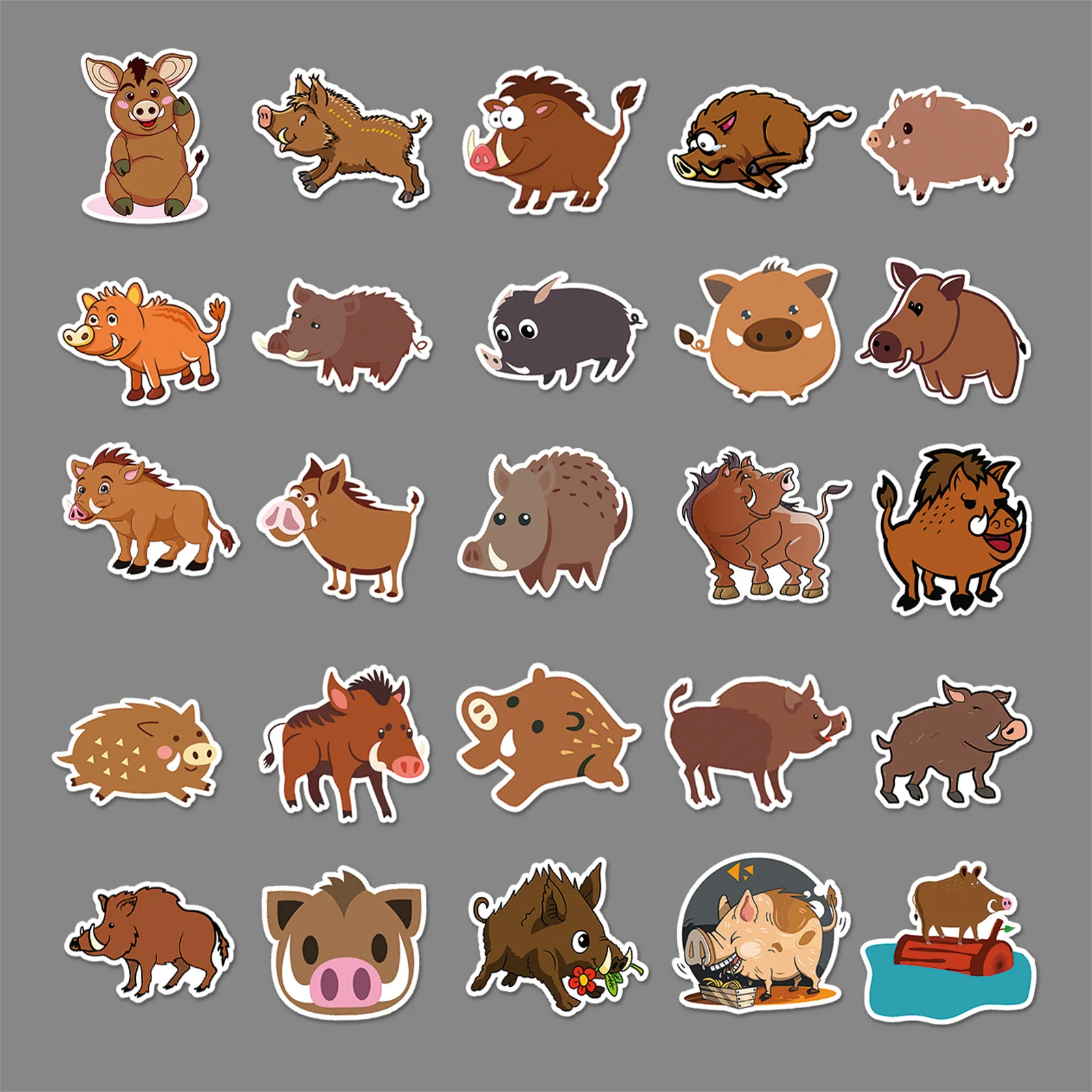 50 قطعة ملصقات الكرتون الخنزير البري لطيف الحيوان الكتابة على الجدران الاطفال اللعب الأمتعة المحمول الهاتف الغيتار سيارة الدراجة الشارات الديكور اللعب هدية