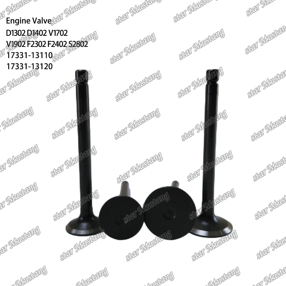 D1302 D1402 V1702 V1902 F2302 F2402 S2802 Engine Valve 17331-13110 17331-13120 16V 1G851-63043 Suitable For Kubota Engine Parts