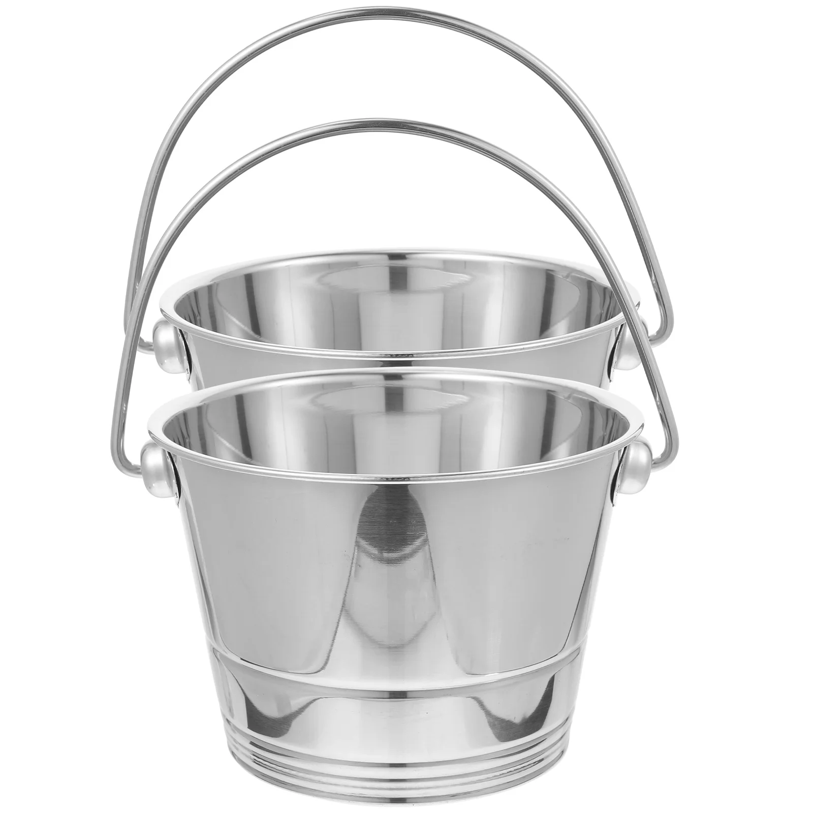 

2pcs Stainless Steel Ice Bucket Cube Storage Metal Bin Beverage Drinks Party Bar Desktop Cooler