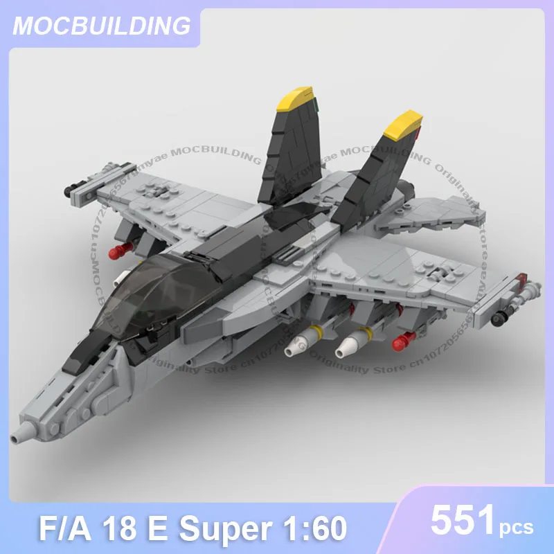 

Конструктор F/A-18E Super Hornet в масштабе 1:60, сборная модель из строительных блоков, коллекционная демонстрационная модель, креативные игрушки, подарки, 551 деталь
