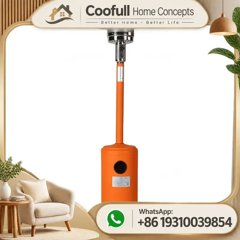 Outdoor Gas Patio Heater Metal Piezo Ignition Waterproof Cover Wheels ETL Certified For Garden Terrace Winter Warmth