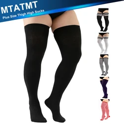 MTATMT 1Pair Plus Size Thigh High Socks for Thick Thighs Women- Extra Long Widened Extra Long Thick Knit