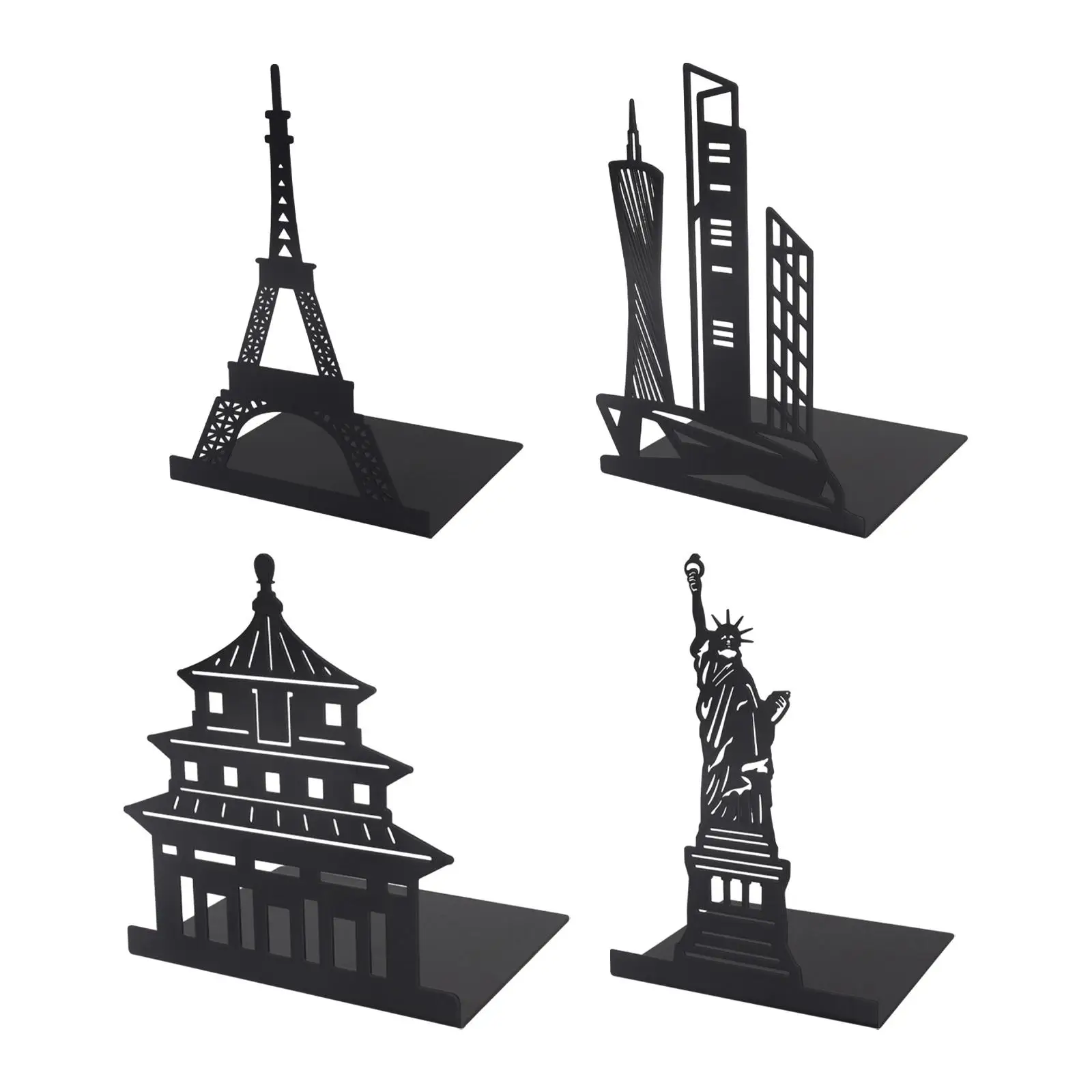 World Architecture Metal Bookend Book Ends Book Supports for Shelves Durable