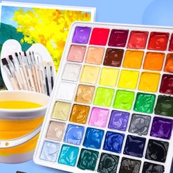 24 Kleuren Professionele Gouache Aquarel Verven Set 30Ml Unieke Jelly Cup Ontwerp Gouache Verf Voor Student Kunstenaars Benodigdheden