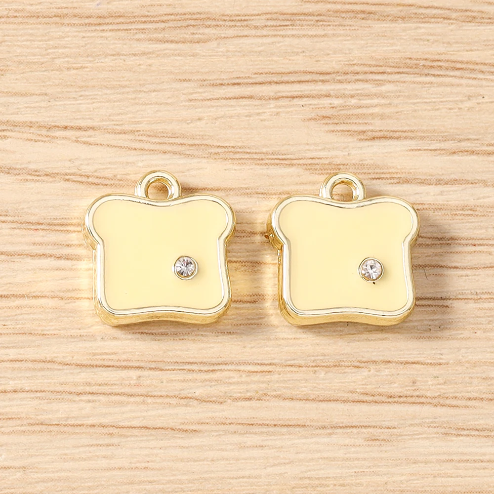 5 Stück Gemischte Niedliche Lebensmittel-Anhänger, Emaille-Kuchen- und Brot-Charms für die Herstellung von Ohrringen, Halsketten, Armbändern, DIY-Bastelarbeiten und Schmuckzubehör – Detail 23