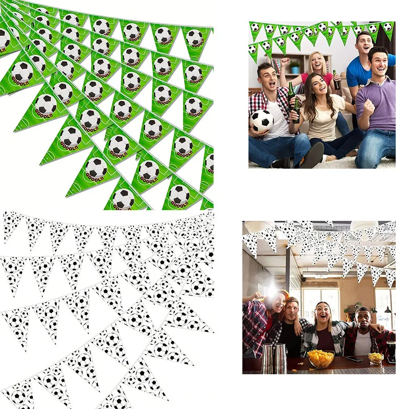 Football Themed Decoration Party Supplies Birthday Triangle Flag Sports Themed Line Flag Sports Event Day Party Decoration