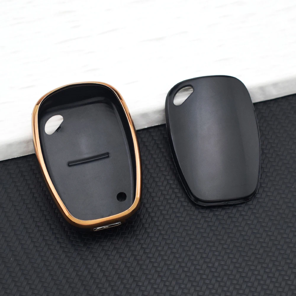 Car Key Case For Renault Kangoo Movano Vauxhall Trafic Opel Vivaro - 2 Buttons TPU Anti-Scratch Protective Cover With Key Chain