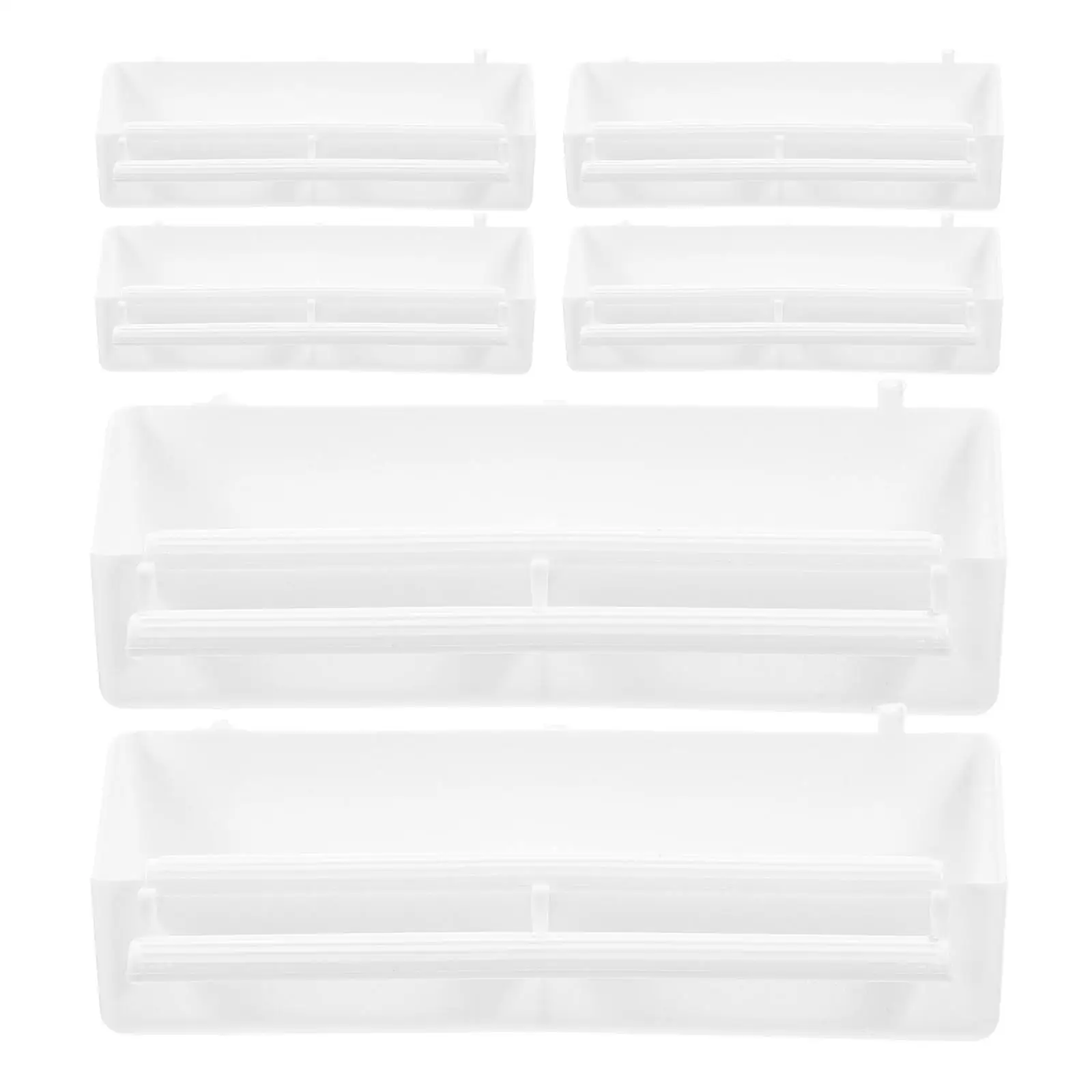 

6 Pcs Bird Feeder Food Bowl Cage Dispenser Container White Parrot Plastic PP Material Easy Clean pigeon feeding bowl for cage