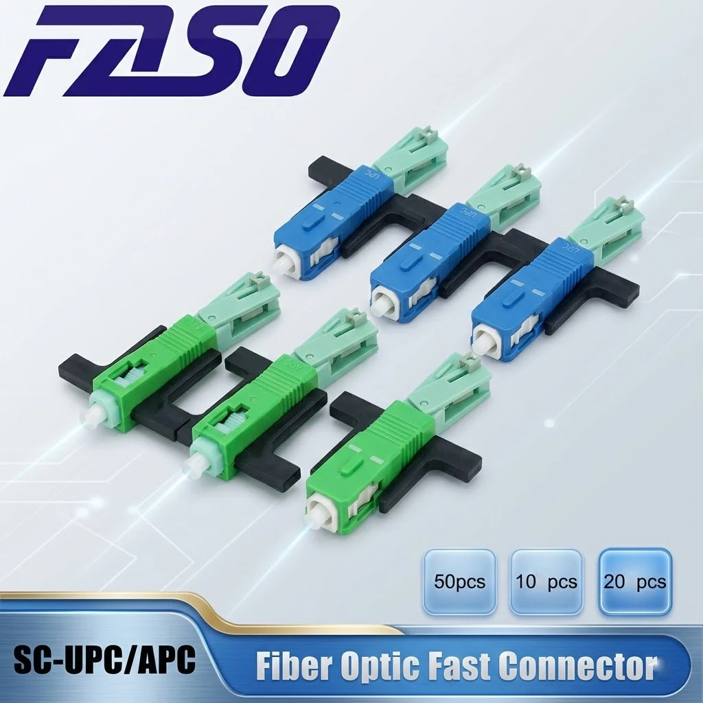 

FASO 10/50 шт. FTTH SC APC/SC UPC Одномодовый оптоволоконный коннектор SC, быстрый оптоволоконный коннектор FTTH UPC, сборка оптоволоконного коннектора SC