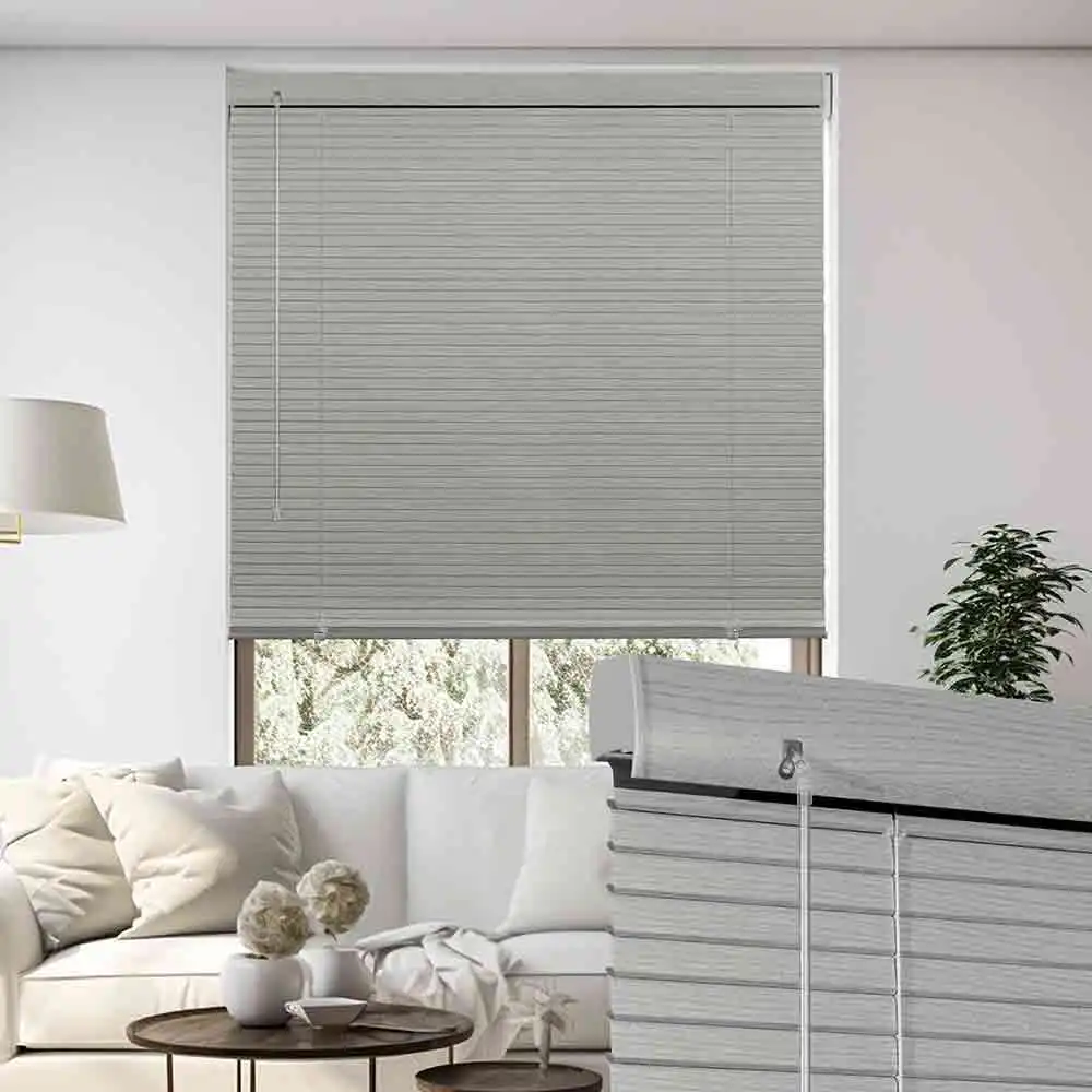 Pocageum Custom Size L-Shaped Wood Grain Aluminum Venetian Blinds Anti-Snooping Shades Custom Color Bedroom Office Home Decor