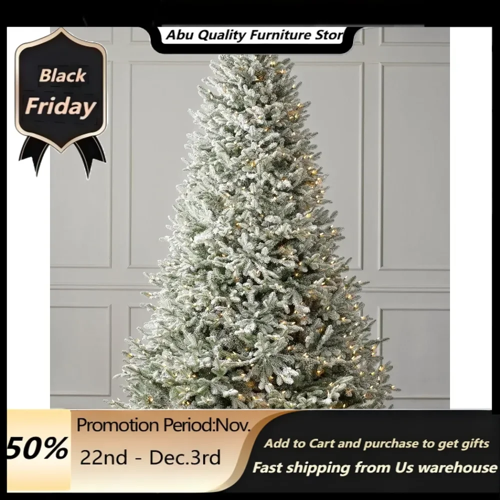 Christmas tree.6.5ft Pre-Lit Frosted BH Balsam Fir Artificial Christmas Tree with LED Clear Lights53