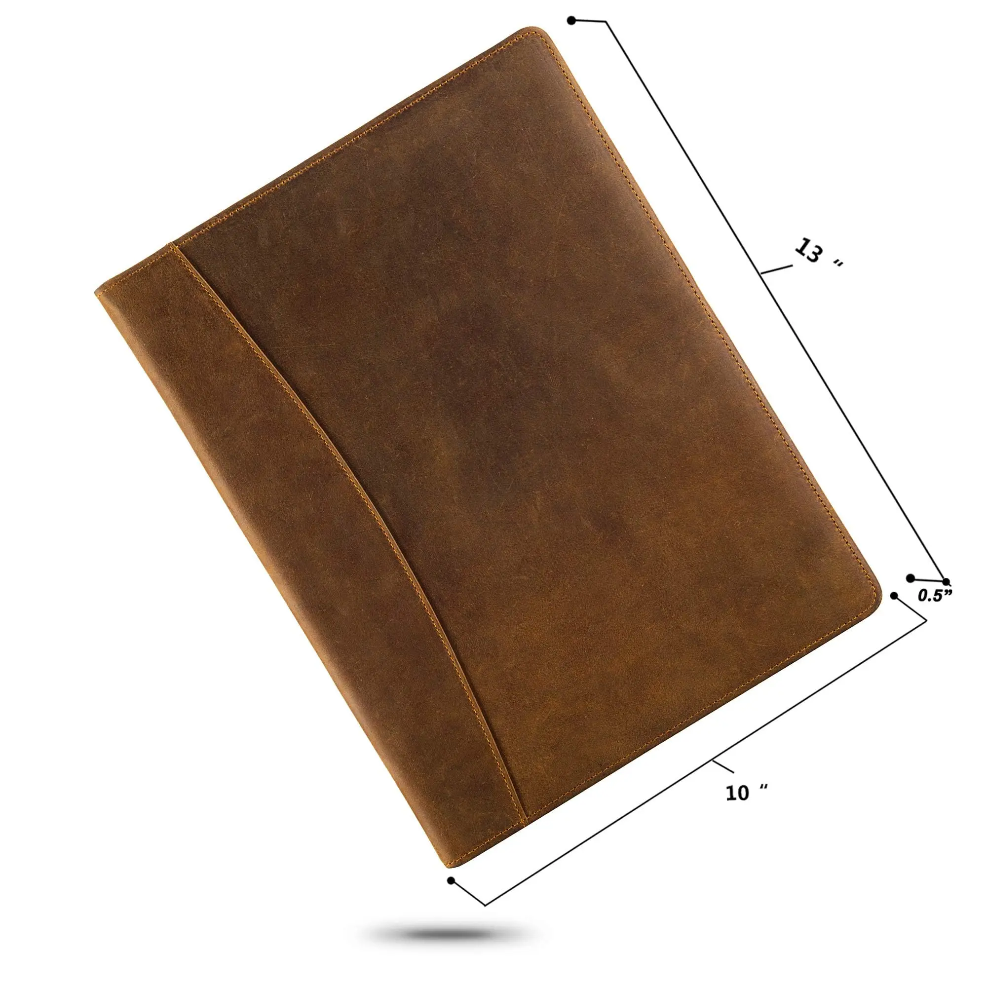 Vintage Couro Genuíno Multi Funzenia Organizador A4 Pasta Legal Clipboard 10.5 Caso 33.5X 25.4X3Cm