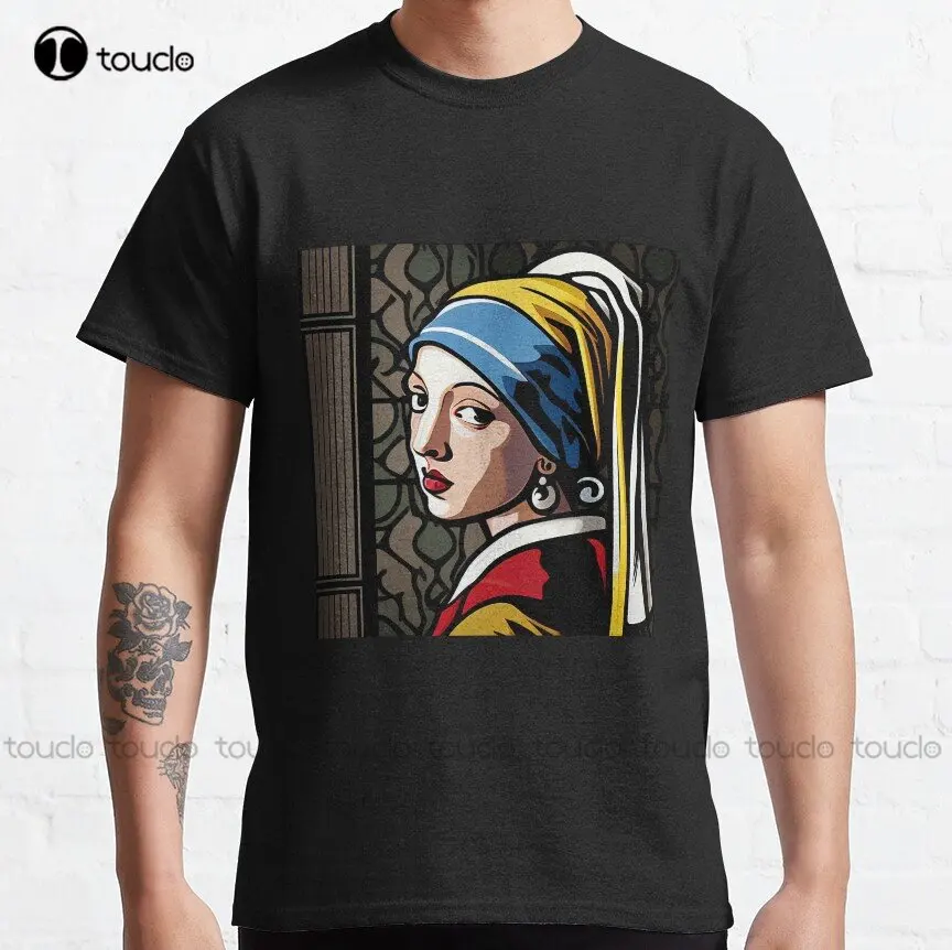 The Girl With A Pearl Earring Vermeer Pop Art High Quality Art Print Gift Idea Classic T-Shirt Funny Art Streetwear Cartoon Tee