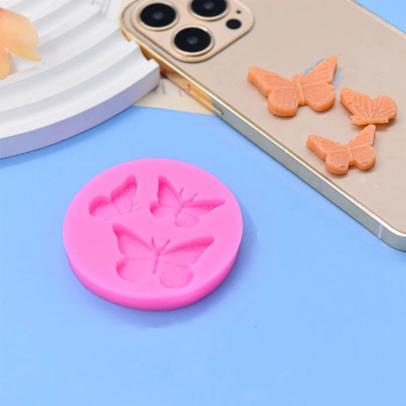 97QC 베이킹 곰팡이 꽃/나비 모양 실리콘 재료 DIY 케이크 장식 도구