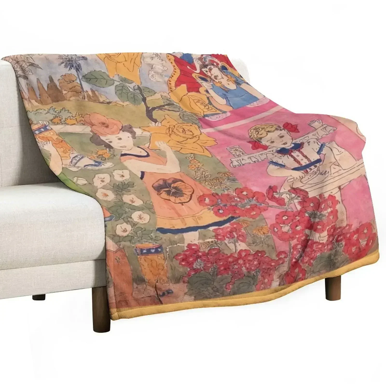 Henry Darger art Throw Blanket Decorative Soft Throw Blanket for Couch Sofa
