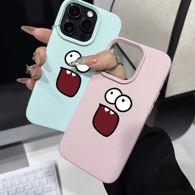 

Leather Case Playful Style Phone Case For iPhone 14 15 16 Plus Pro 11 12 13 Pro Max iPhone X XR XS 16E Candy Color Laser Funda