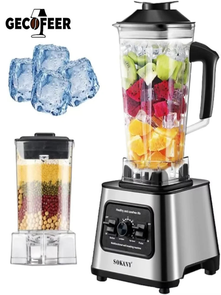 GECOFEER 6000W Krachtige Blender Mixer Juicer Smoothie Maker Tafelblenders 2.5L Container Keukenmachine voor Ijs Moer Fruit - afbeelding 2