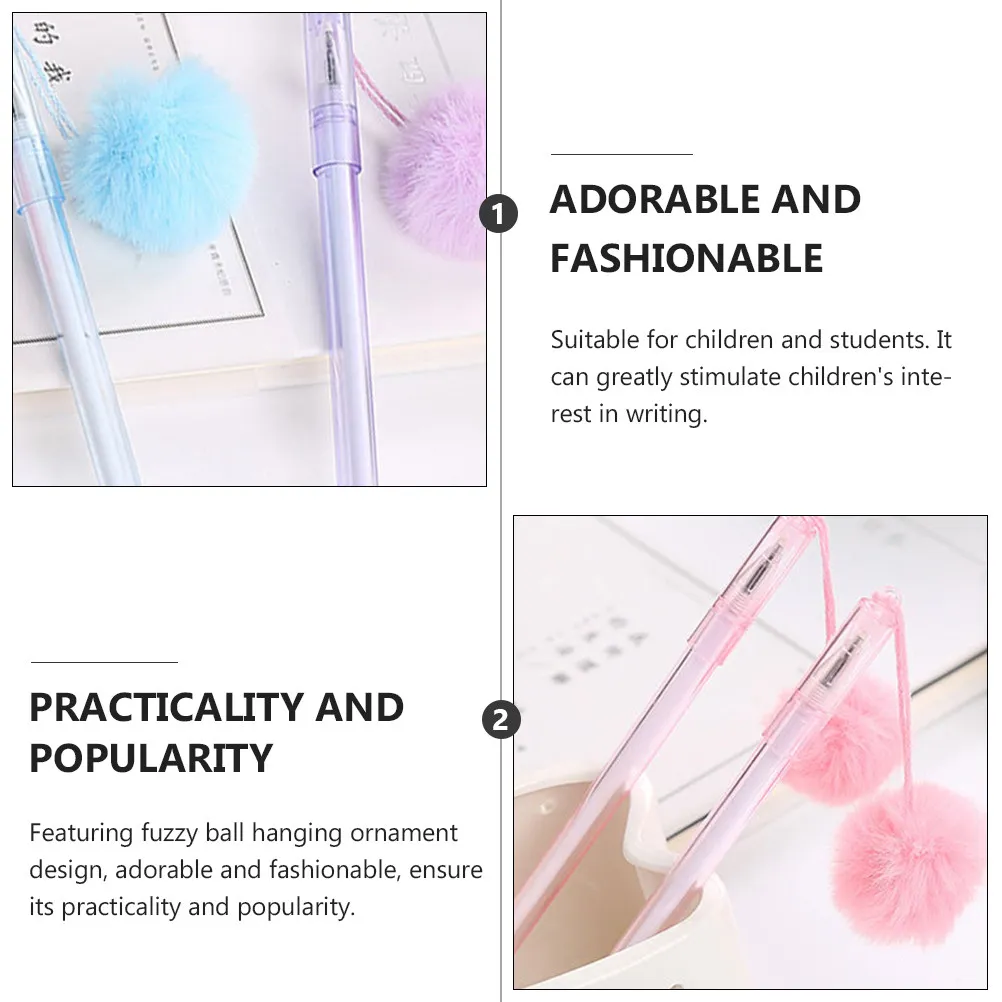 

10Pcs Student Gel Pens with Adorable Hanging Ornament Design Smooth Round Grip Writing Stationery for Classmates