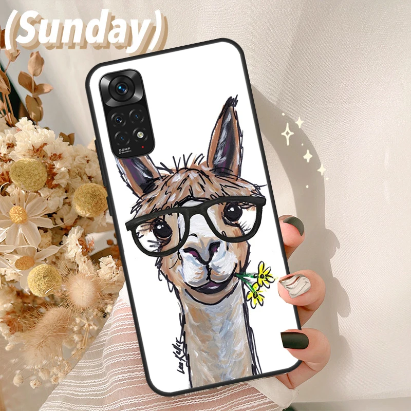 Animal Lama Llama Alpacas Case For Xiaomi Redmi Note 11 10 9 8 Pro Note 11S 10S 9S 8T K50 K40 Gaming 9T 9A 9C Cover