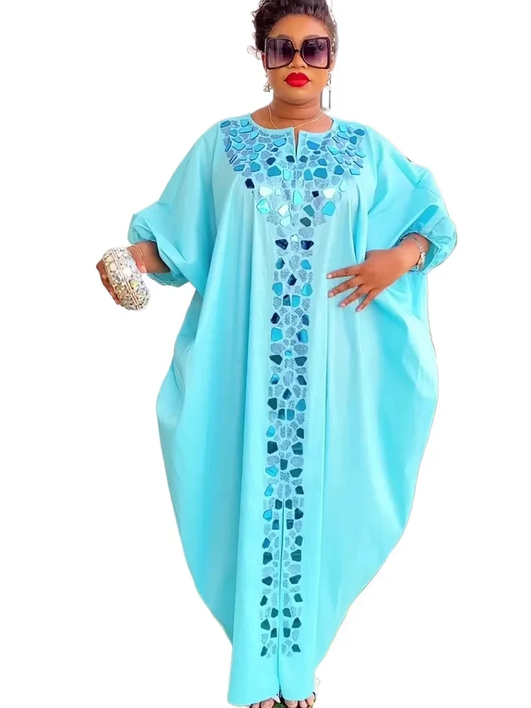 Abayas para mujer, vestido africano musulmán de Dubái, caftán marroquí, vestidos de fiesta de noche, bata Boubou de satén, Djellaba para mujer 2025