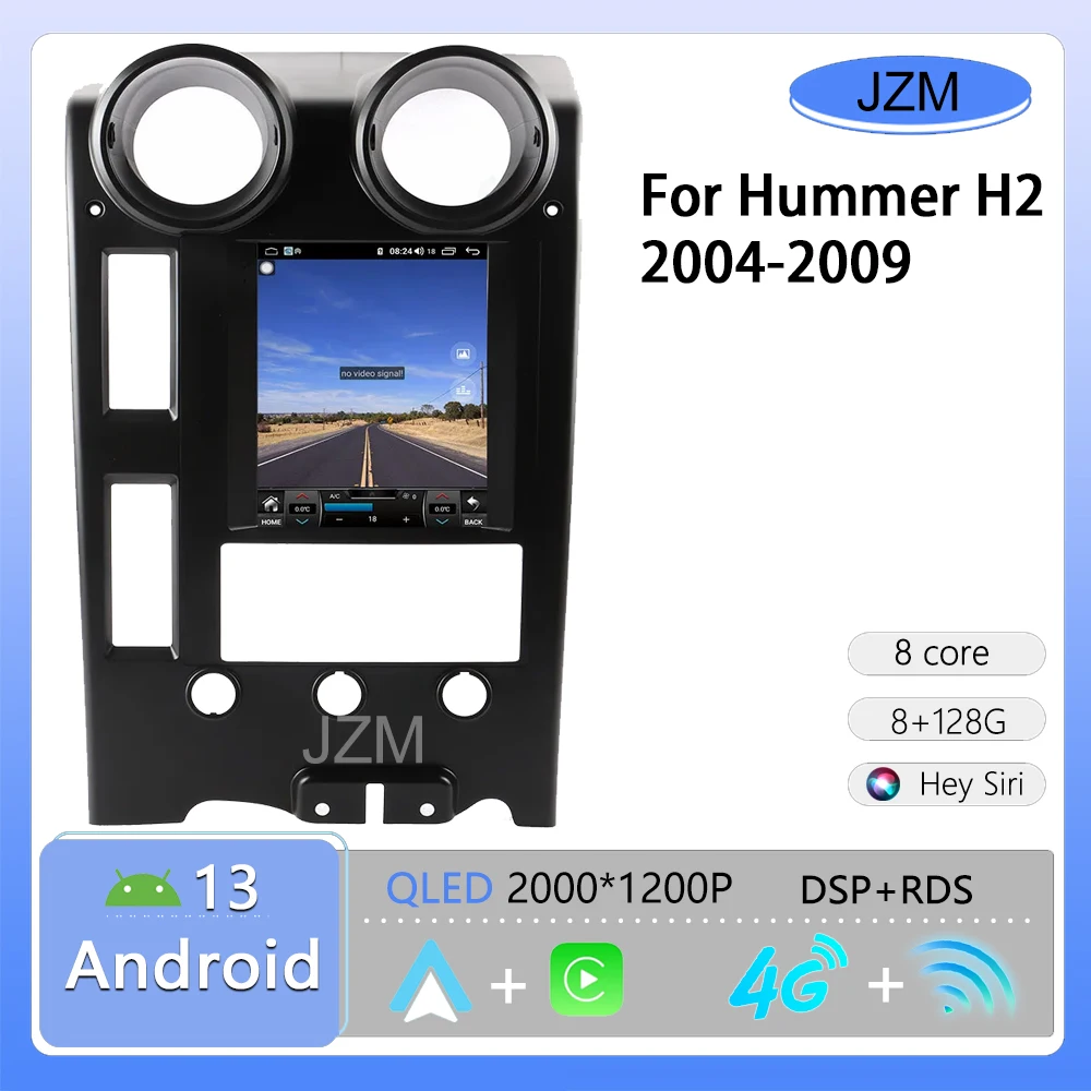 

JZM For Hummer H2 2004-2009 Android 12 Car Radio Multimedia Player DVD Carplay GPS 4G Wifi Stereo