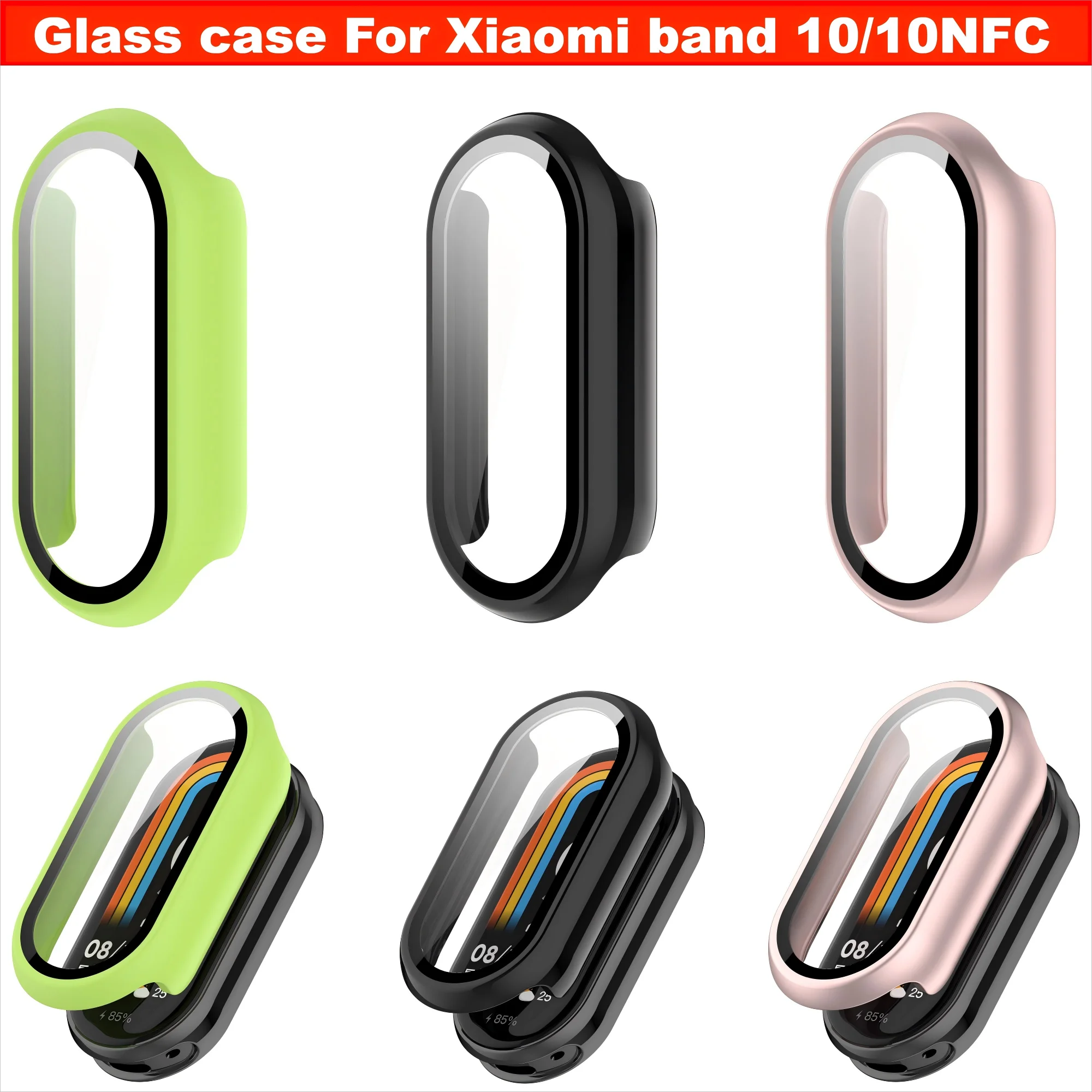 Tempered Glass Case for Xiaomi Band 10 10NFC Smart Watch Protective Case for Xiaomi Band 10 Watch Case Cover Accessories