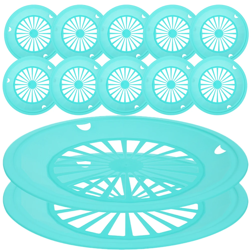 

12 Pcs Reusable BBQ Paper Plate Holder Grill Tray Hollow Out Food Serving Party Picnic Supplies Plastic Dinner Plates