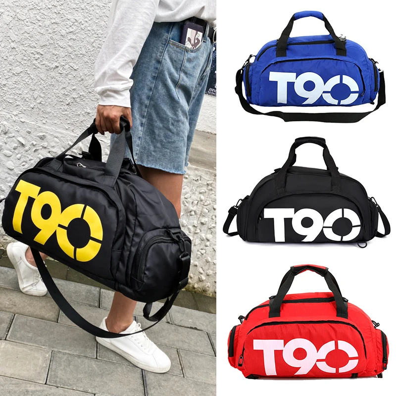 

T90 Travel Duffle Gym Backpack Women Fitness Boston Luggage Handbag Sports Shoe Shoulder Weekend Big Tote Train Bag for Man