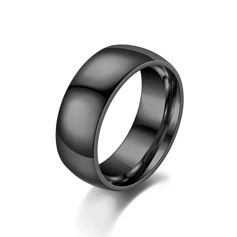 4 / 6 مم الفولاذ المقاوم للصدأ قوس السلس زوجين خاتم النساء خواتم خمر الأسود للرجال أشياء غريبة خاتم الزواج