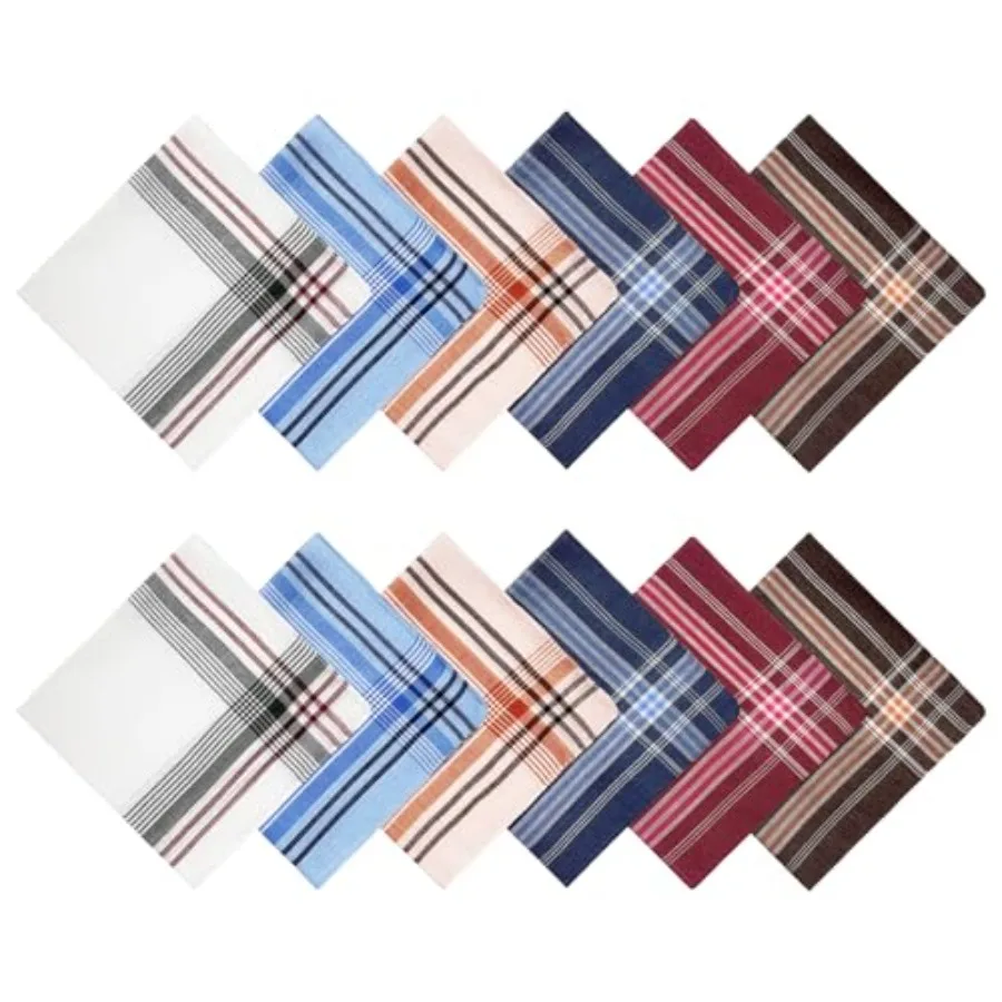 12 упаковок мужских носовых платков, классические носовые платки для мужчин, карманные квадратные мужские носовые платки, мужские носовые платки, 6 цветов для