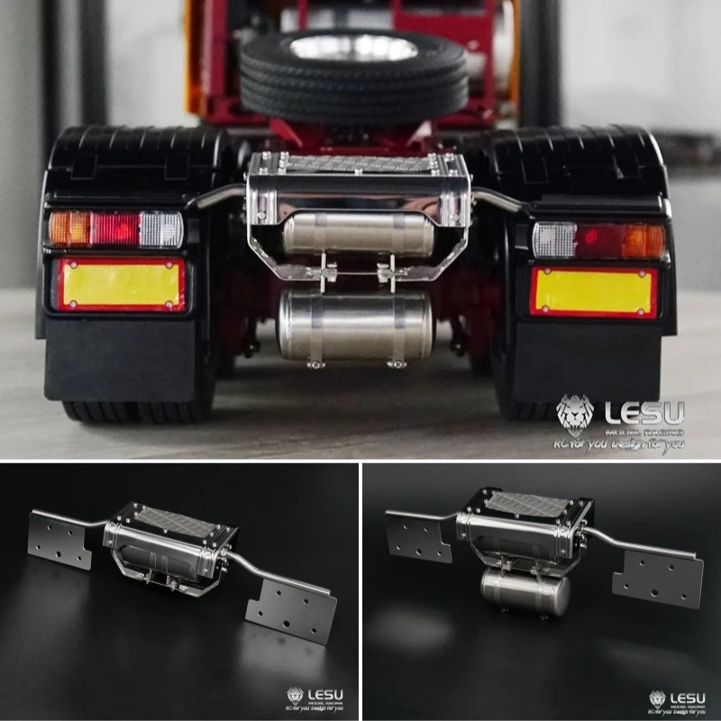 LESU Toy Truck Rear Bumper Taillight Air Tank Set G-6200 For Tamiya 1/14 RC Tractor Dump Truck Semi-trailer Tipper DIY Parts
