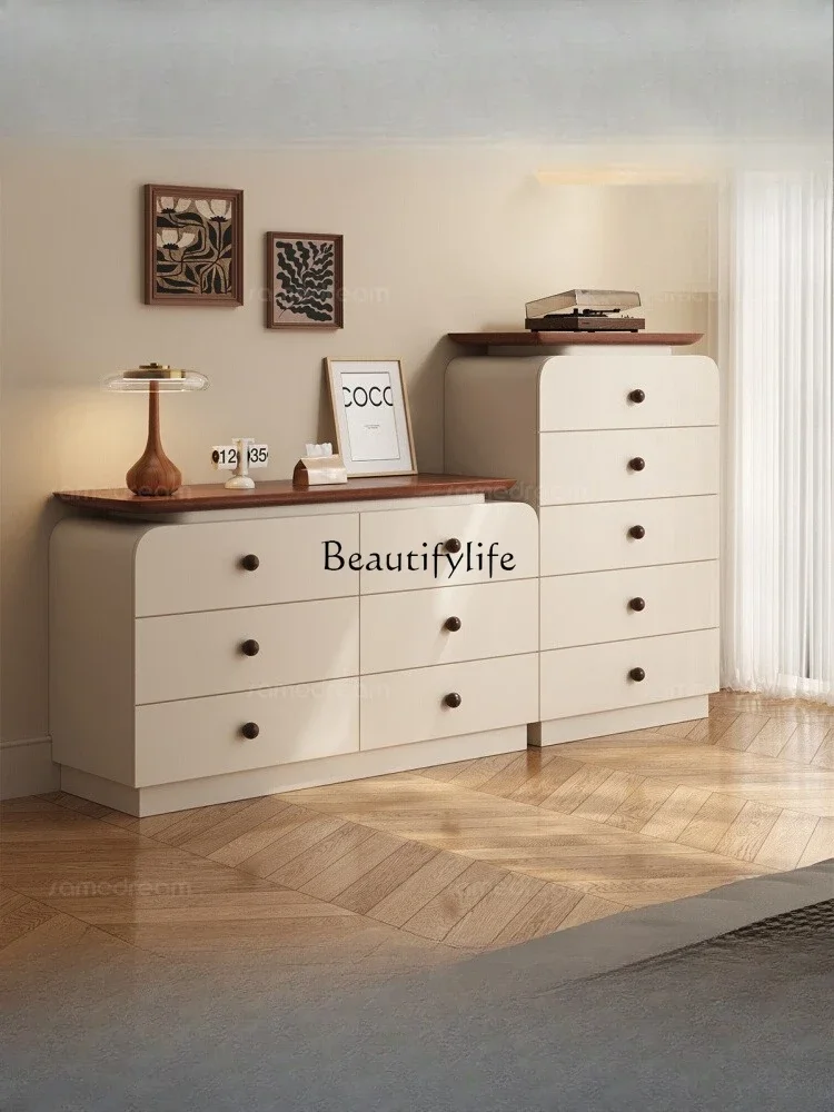 

01 Medieval solid wood chest of drawers, living room against the wall storage cabinet