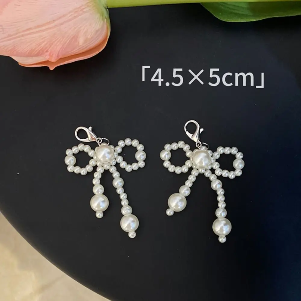 

Fashion Beaded Bow Beaded Pendant Pearl Bow Shoe Chain Handmade Sneakers Key Chain