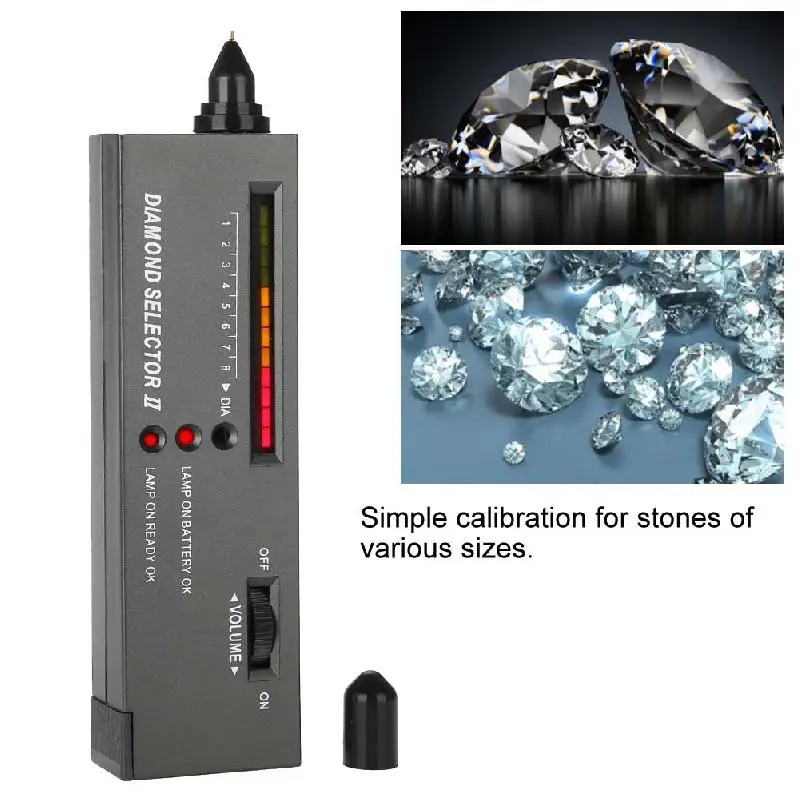 Diamond Tester Pen High Accuracy Jewelry Diamond Tester Portable Gemstone Selector Tool LED Indicator Jewelry Test Pen