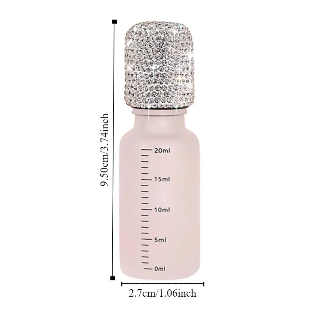 Bling Rhinestone Essential Oil Bottle Refillable Roller Ball Perfume Bottle Leakproof Luxury Essence Storage Bottle Women