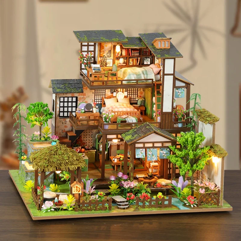 Bamboo Courtyard Miniature Dollhouse Kit 4