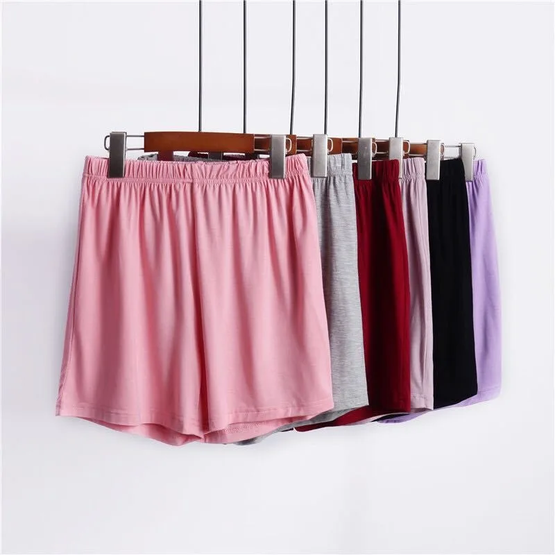 

Women Modal Shorts Thin Comfortable Summer Female Casual Loose Home Short Pants Solid Color Lady Elastic Waist Pajama Shorts